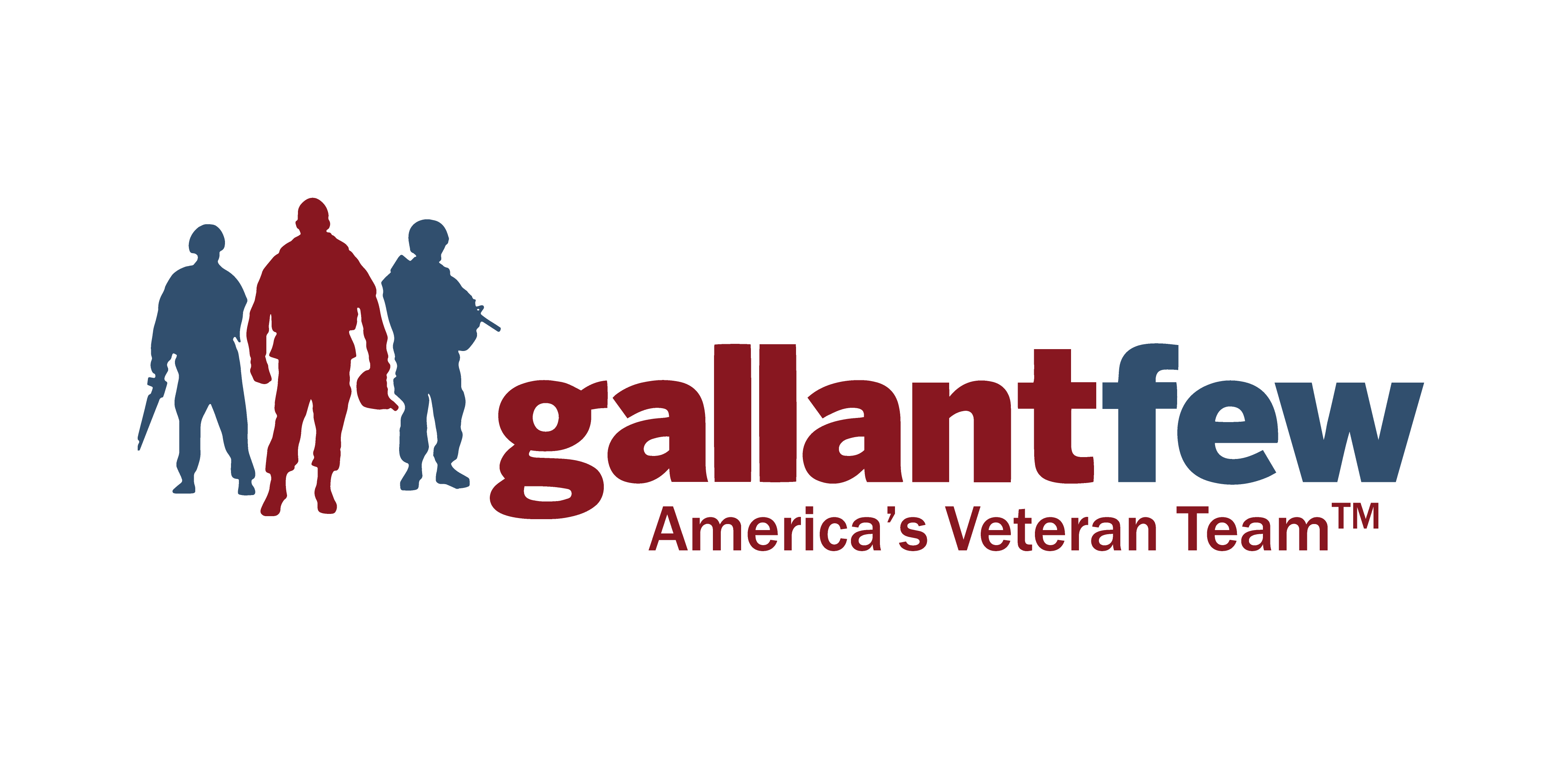 GallantFew primary logo - name with tagline and three soldiers next to name